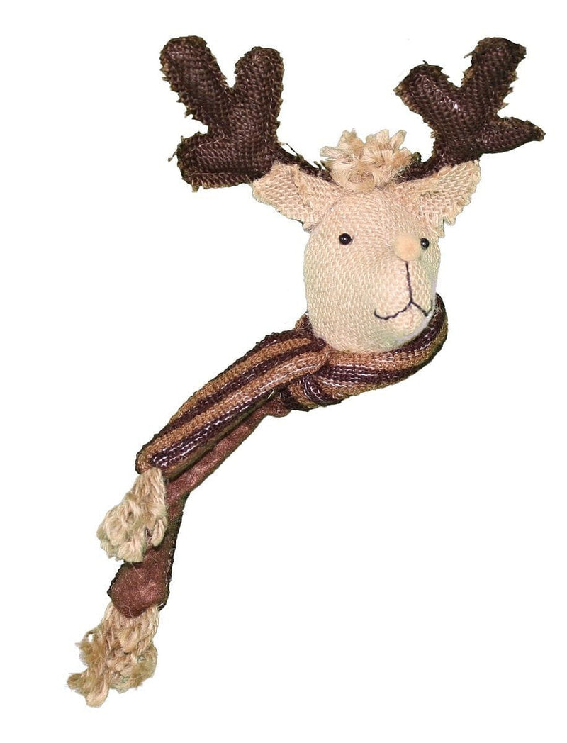 Regency Burlap Reindeer Head Ornament with Scarf - Shelburne Country Store