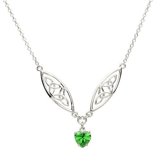 Silver Trinity Green Heart Necklace - Shelburne Country Store