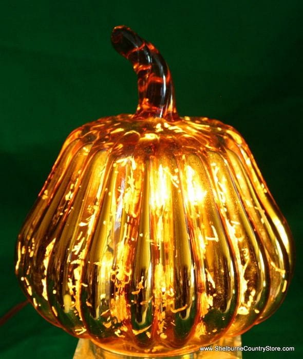Lighted Glass Pumpkins - - Shelburne Country Store