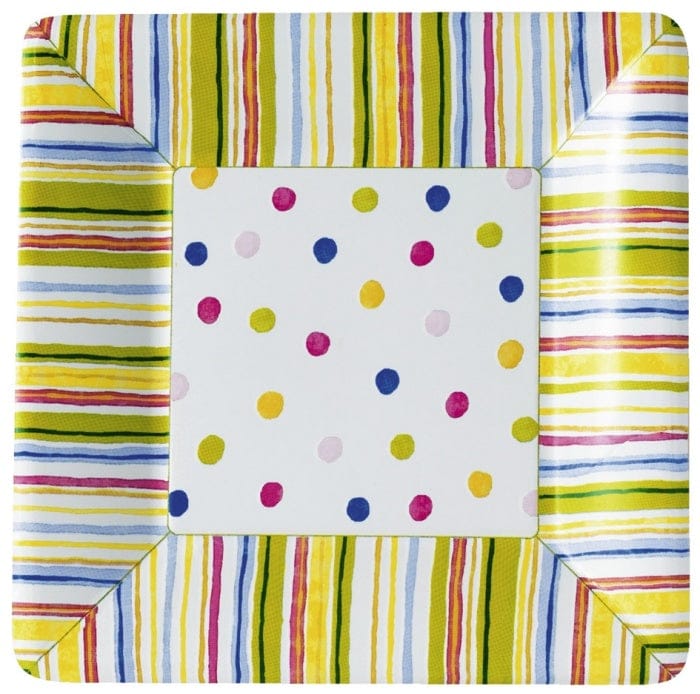 Smart Dots White Square Paper Dinner Plate - Shelburne Country Store