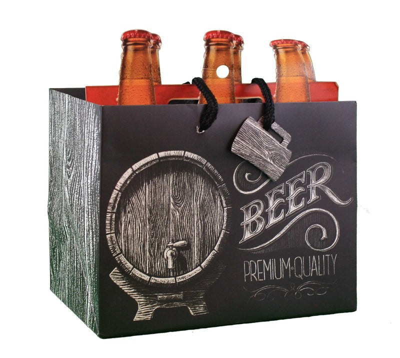 Heavyweight 6-pack Gift Bag -  Rustic Beer Keg - Shelburne Country Store