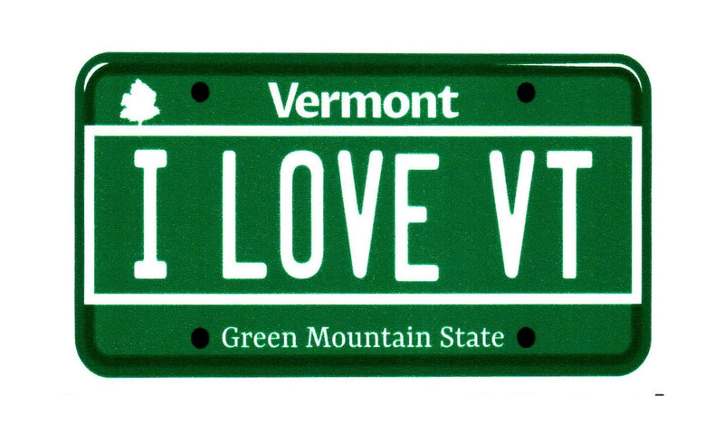 Vermont - I Love Vt License Plate Sticker - Shelburne Country Store