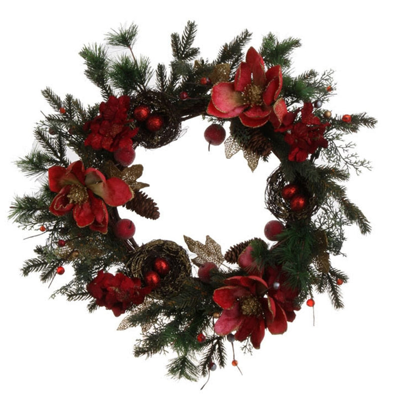 22 Inch Iced Magnolia Wreath - Shelburne Country Store