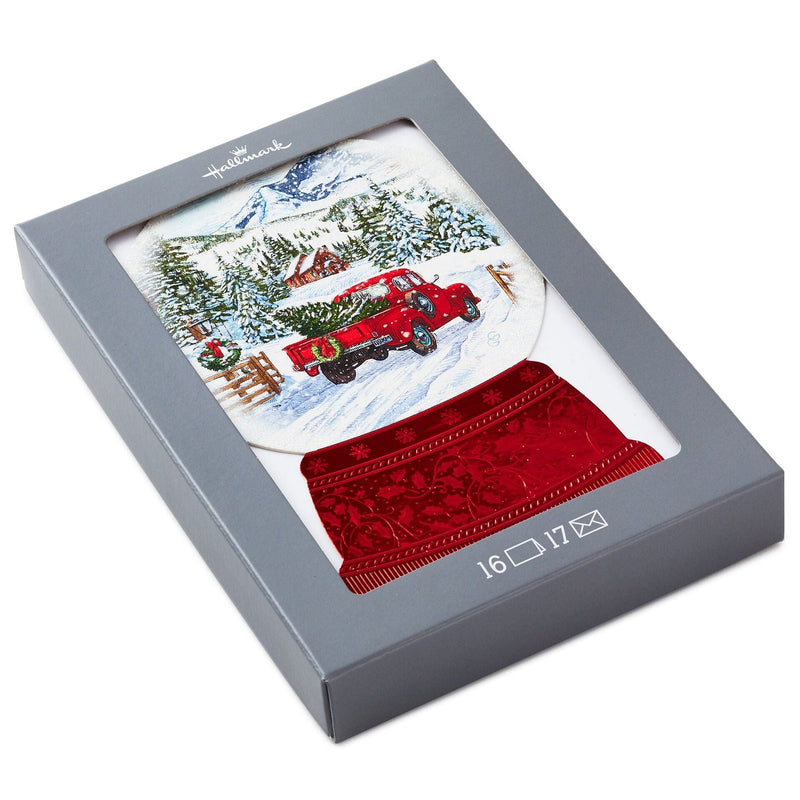 Red Truck Snowglobe Boxed Christmas Cards - Set of 12 - Shelburne Country Store