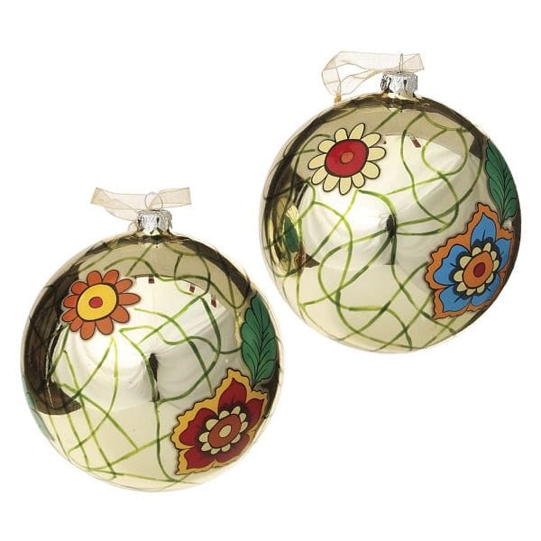 Floral Ball Ornament (2 Asstd). - Shelburne Country Store
