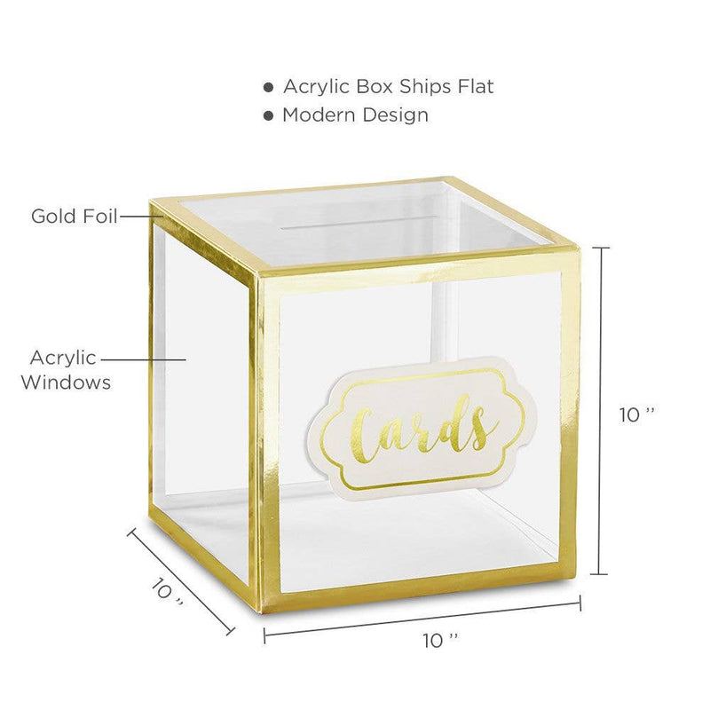 Gold Frame Collapsible Acrylic Card Box - Shelburne Country Store