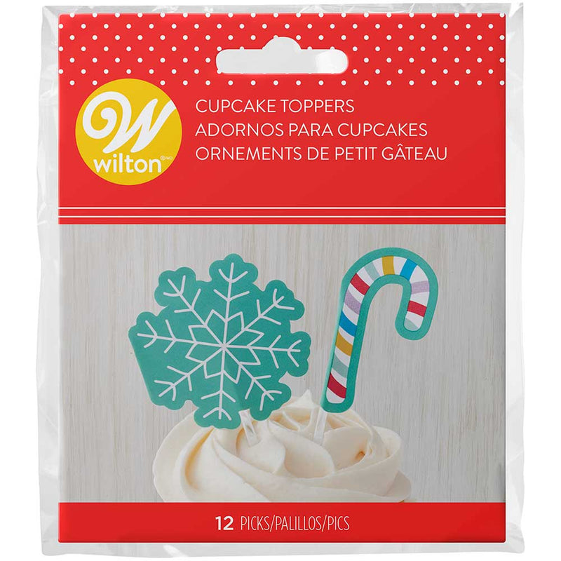 Snowflake and Candy Cane Cupcake Toppers - Shelburne Country Store