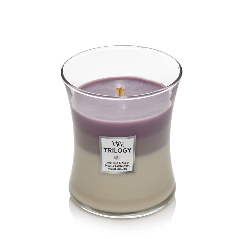Woodwick Hourglass Jar 9.7 Ounce Candle - Amethyst Sky Trilogy - Shelburne Country Store