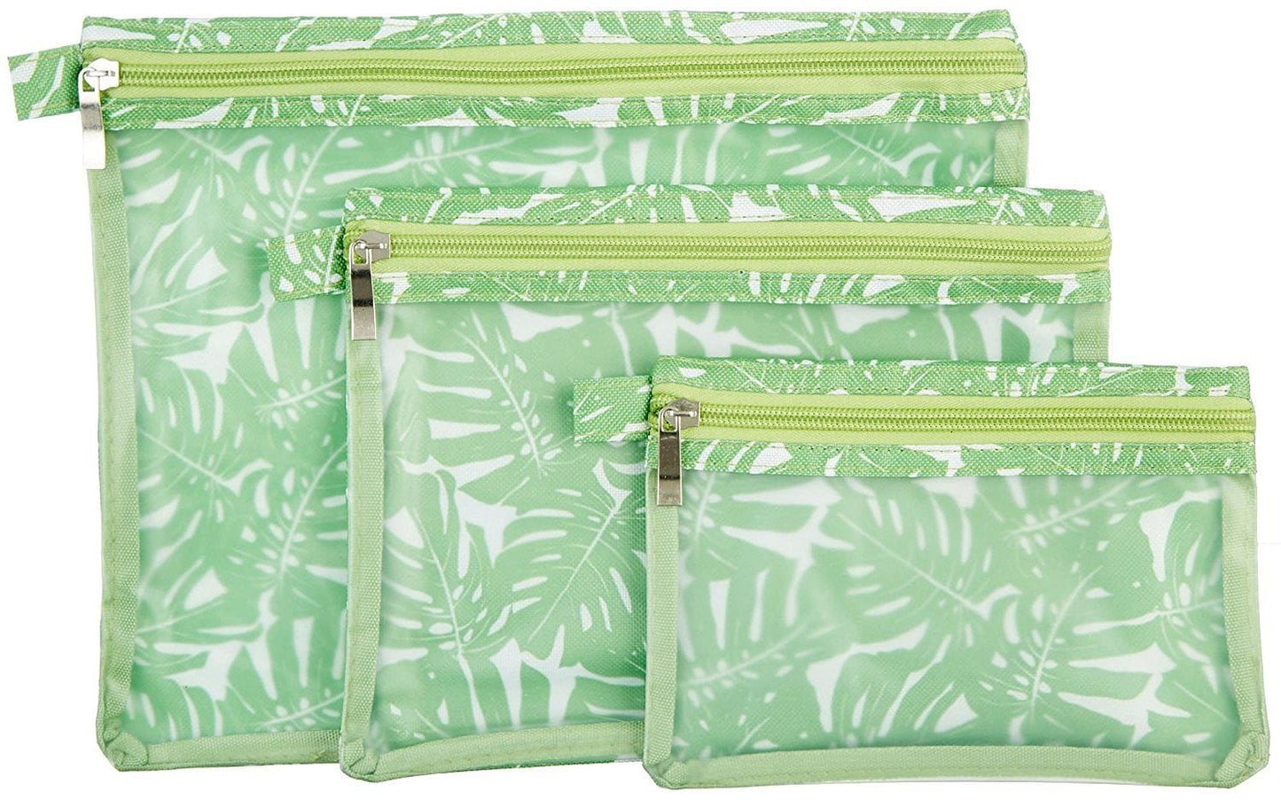 Palm Leaves 3 Piece Bath and Body Zip Organizers - Shelburne Country Store
