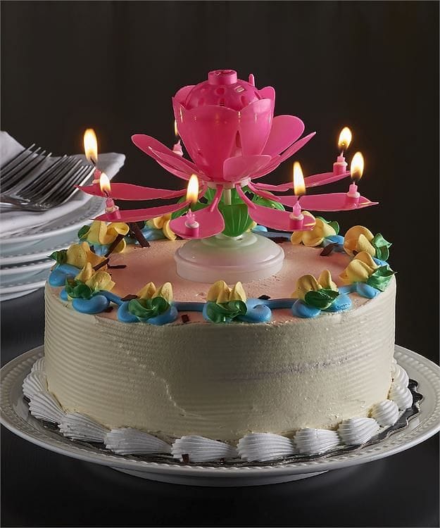 Birthday Blossom - Musical Rotating Magical Candle - - Shelburne Country Store