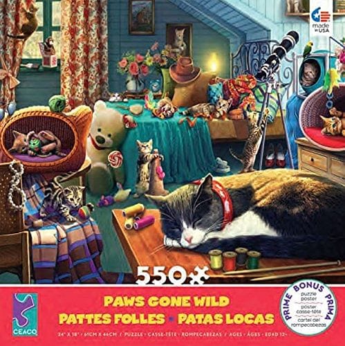 Paws Gone Wild 550 Piece Puzzle - Kitten Play - Shelburne Country Store