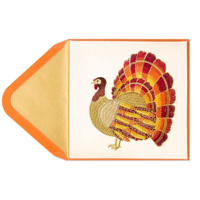 Embroidered Turkey Thanksgiving Card - Shelburne Country Store