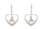 Sterling Silver Rose Gold Plate Trinity Drop Earrings - Shelburne Country Store