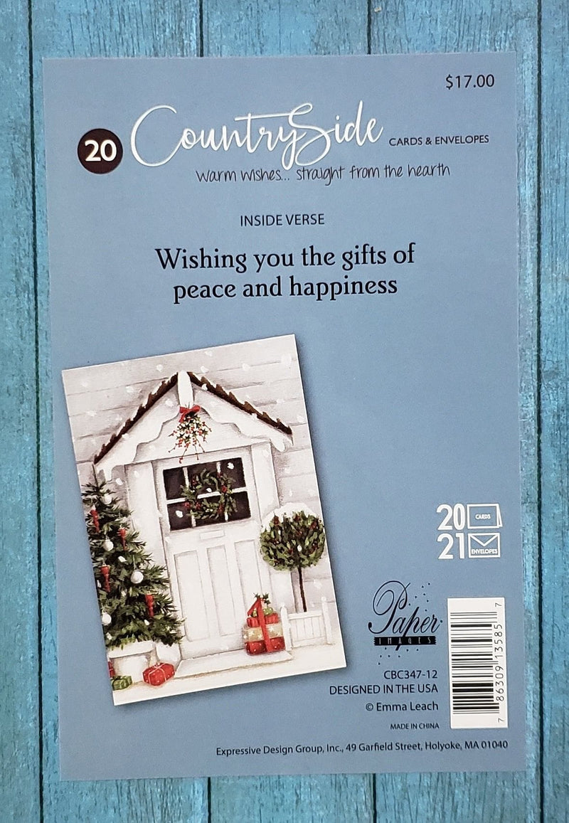 Countryside 20 Christmas Card Set - Farmhouse Door - Shelburne Country Store