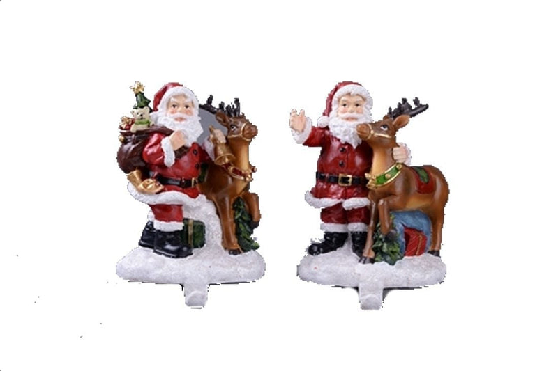 Santa and Reindeer Stocking Holders - - Shelburne Country Store
