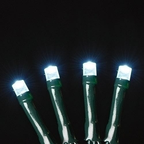 USB powered 100 LED (26 foot) Green Wire Multifunction Lights with Timer -  Cool White - Shelburne Country Store