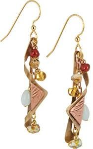 Gold tone Layered Beaded Dangle Earrings - Shelburne Country Store