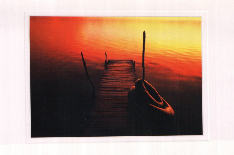 Wooden Dock on the water at sunset Birthday Card - Shelburne Country Store