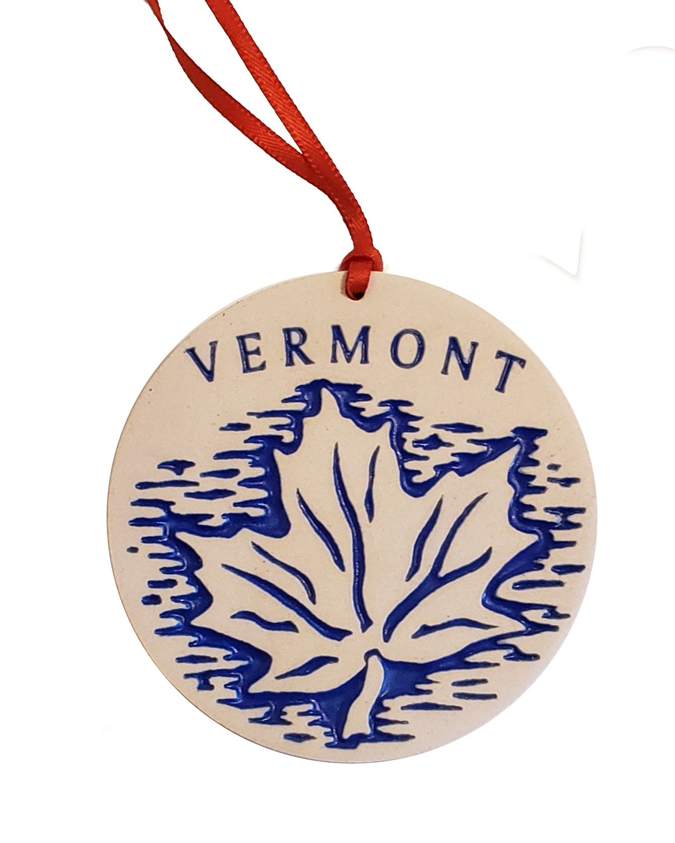 Ceramic Leaf Ornament - Blue - Shelburne Country Store