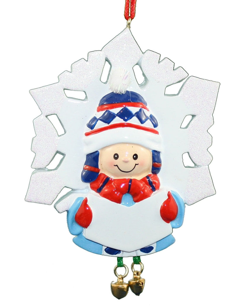 Resin Singing Snowflake Child Ornament - Blue - Shelburne Country Store