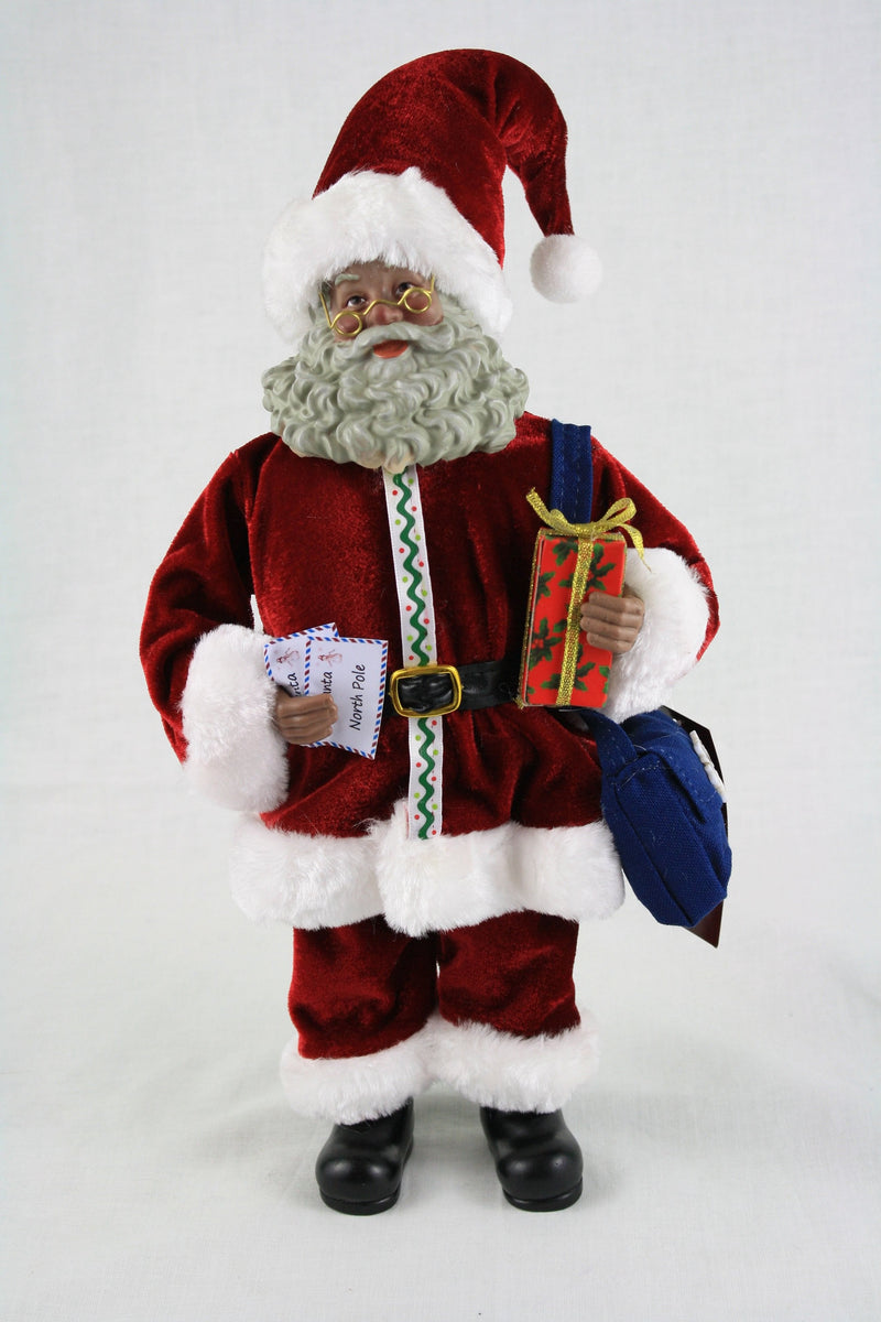African American Santa Bearing Gifts - 12 Inch - Shelburne Country Store