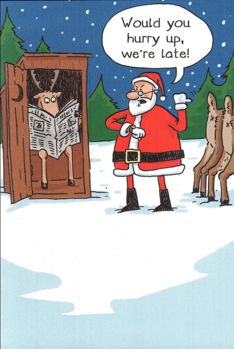 Reindeer Taking Bathroom Break Christmas Card - Shelburne Country Store