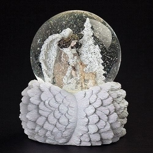 LED Lighted Musical Angel and Deer Snowglobe - Shelburne Country Store