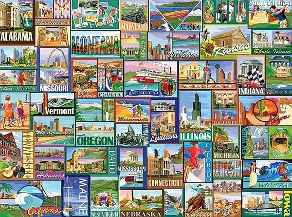 America - 1000 Piece Jigsaw Puzzle - Shelburne Country Store