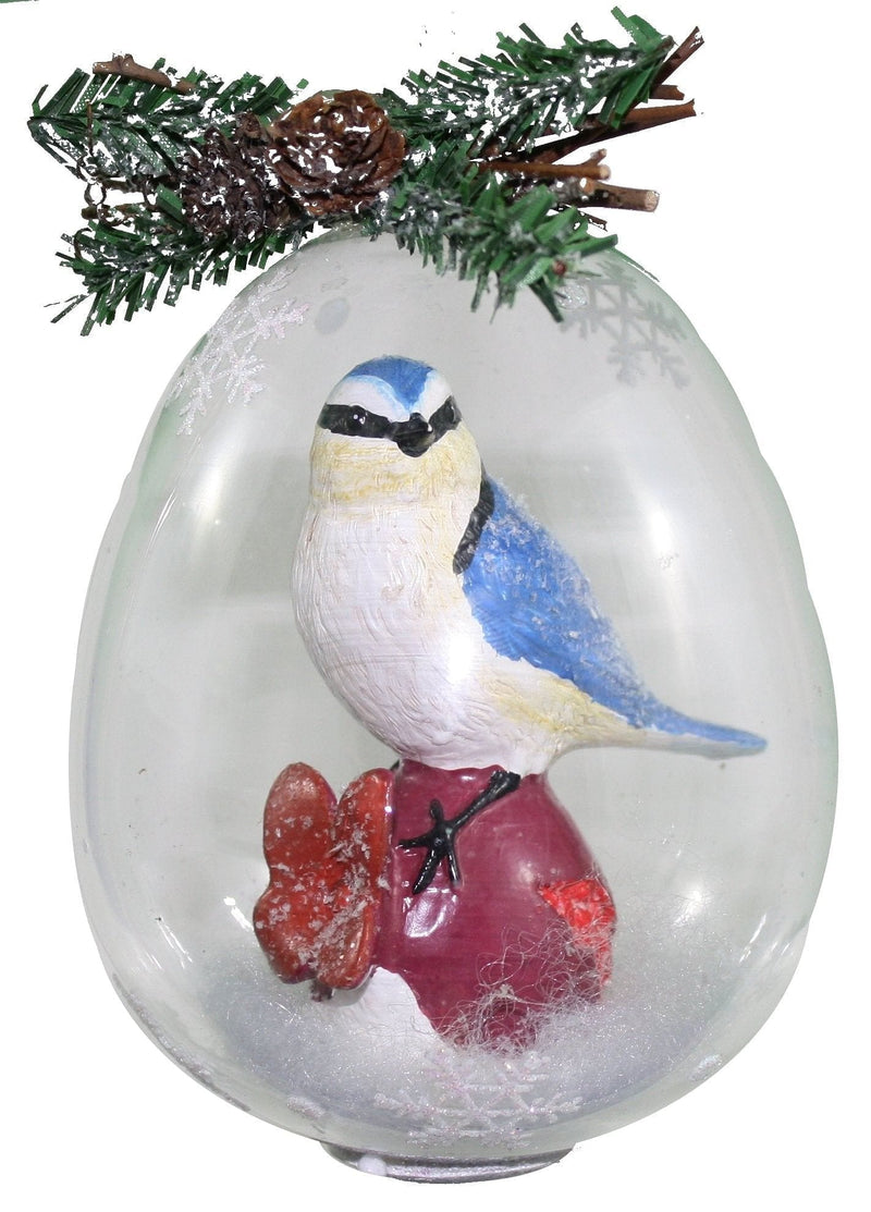Bird Glass Egg - Blue - Shelburne Country Store