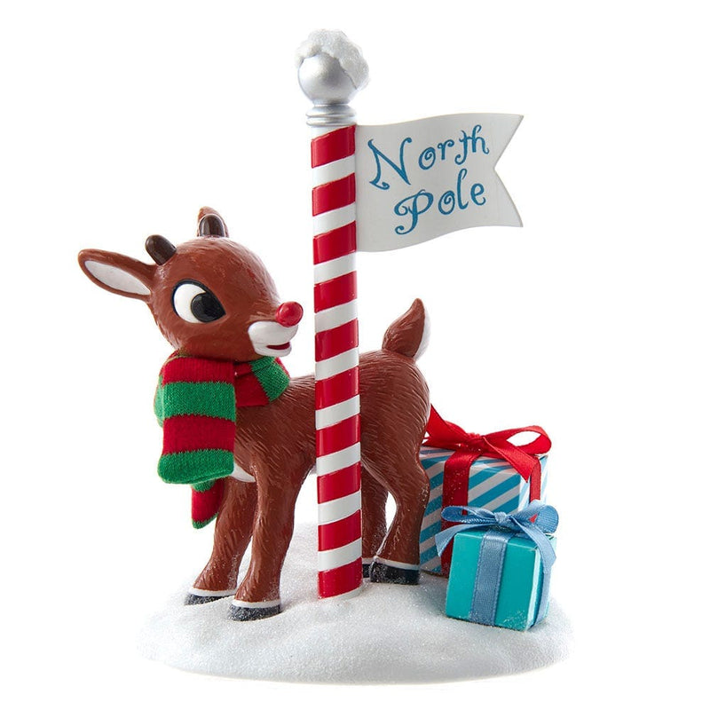 Rudolph The Red Nose Reindeer North Pole Figurine - Shelburne Country Store