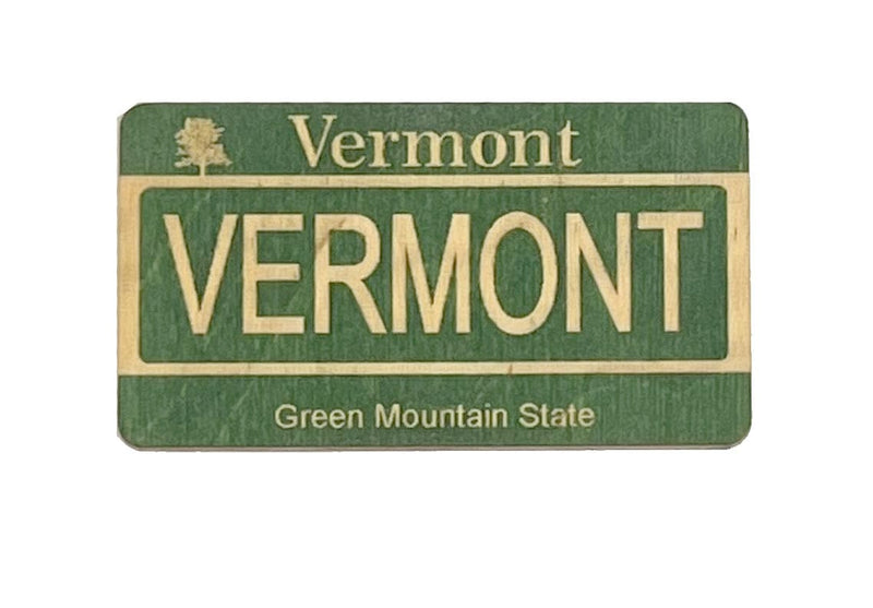 Wooden License Plate Magnet - Vermont - Shelburne Country Store