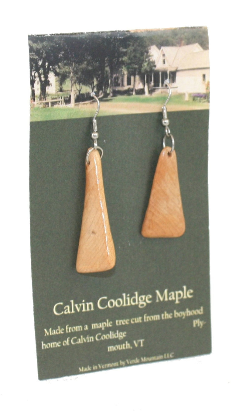Calvin Coolidge Maple Wood Earrings - Shelburne Country Store