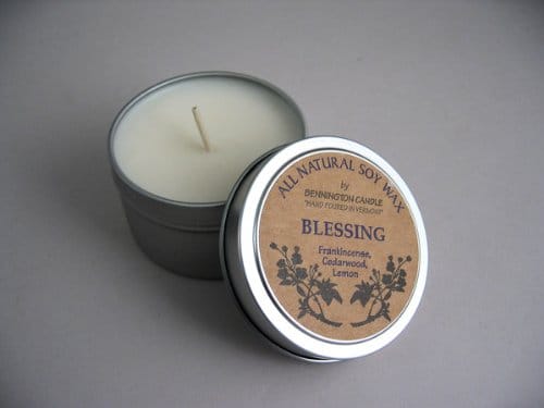 All Natural Soy Wax Bennington Tin Candle - - Shelburne Country Store
