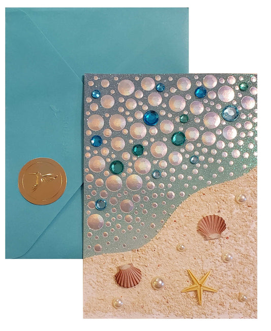 Sparkly Beach with Shells - Birthday Card - Shelburne Country Store