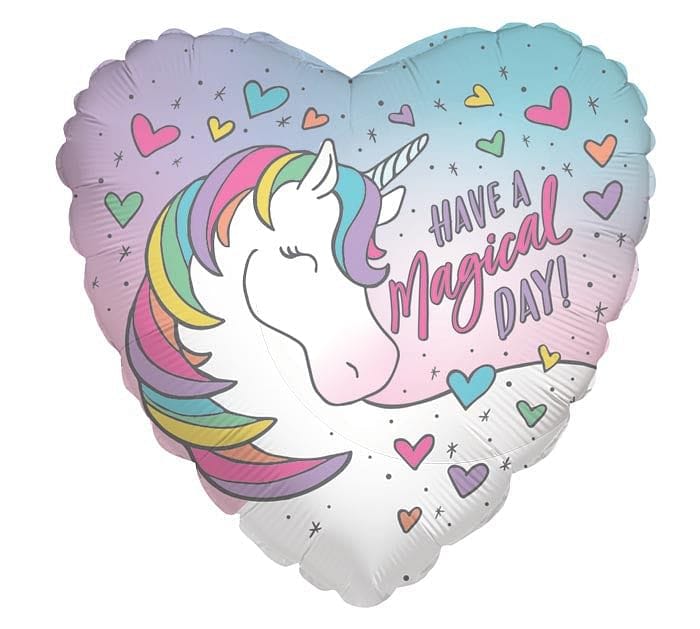 Have A Magical Day Unicorn  Heart Shaped  Foil Balloon - Shelburne Country Store