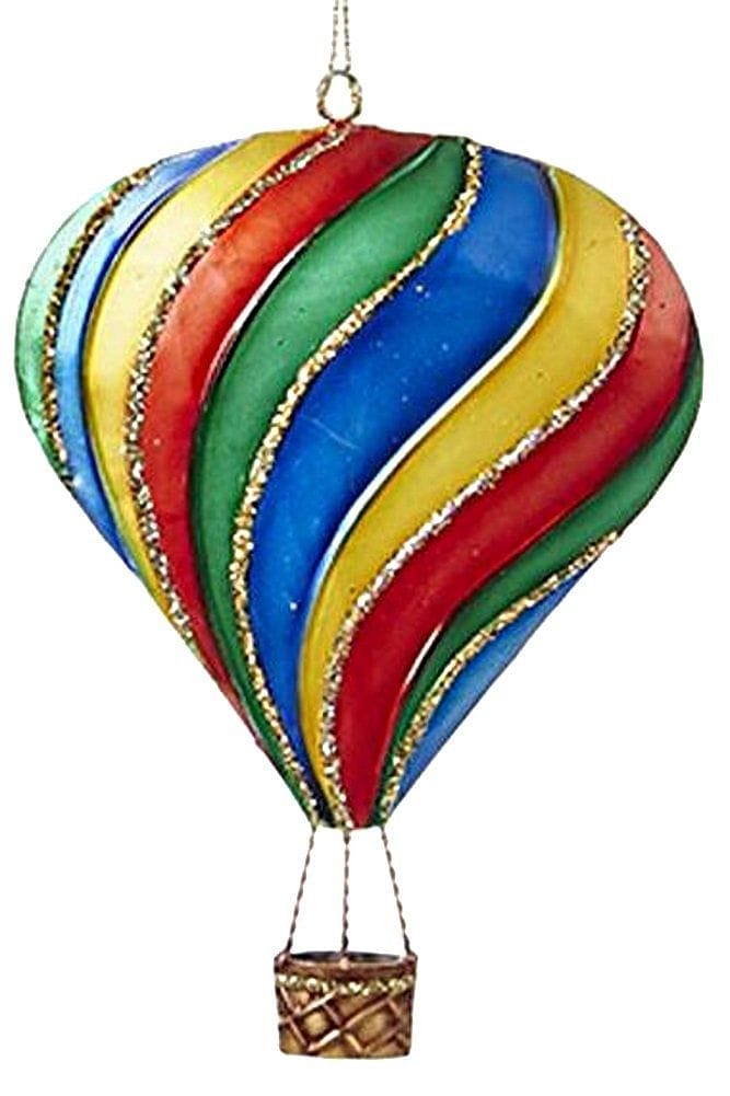 Multicolor Hot Air Balloon Ornament - Swirl - Shelburne Country Store