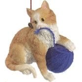 Cat With Yarn Ornament - Yellwo Blue Sitting - Shelburne Country Store