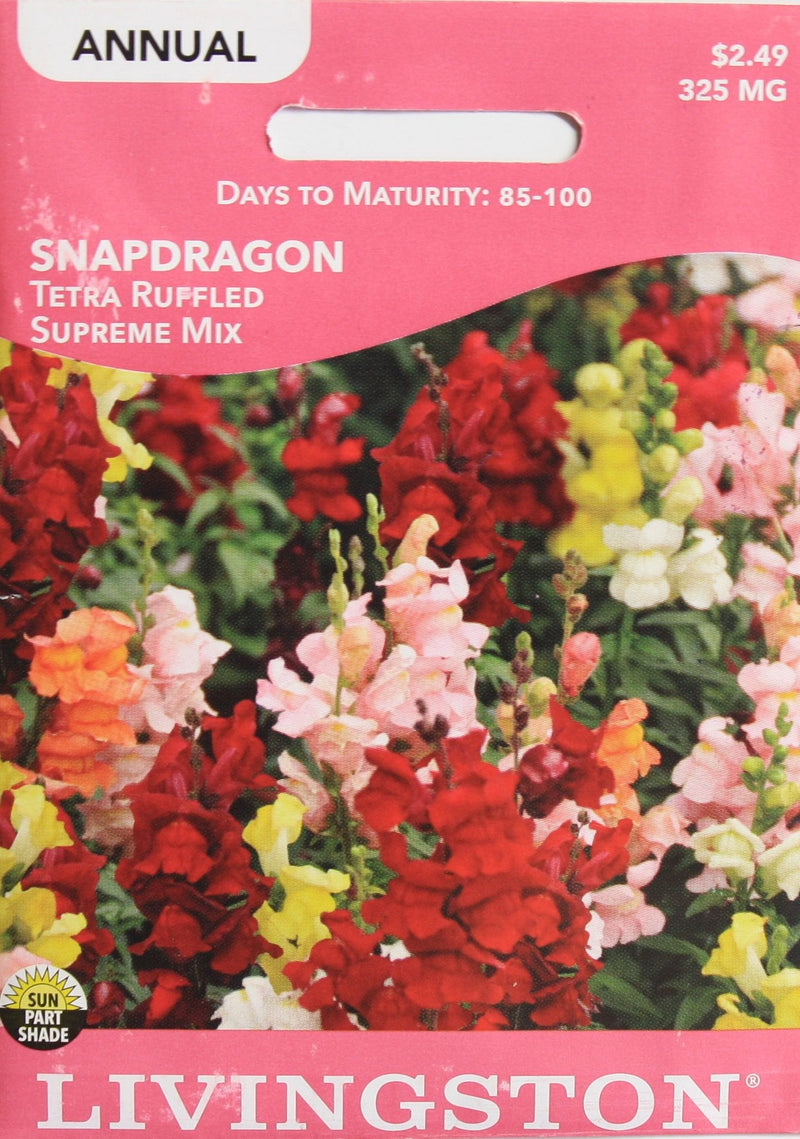 Seed Packet - Snapdragon - Tetra Ruffled Supreme - Shelburne Country Store