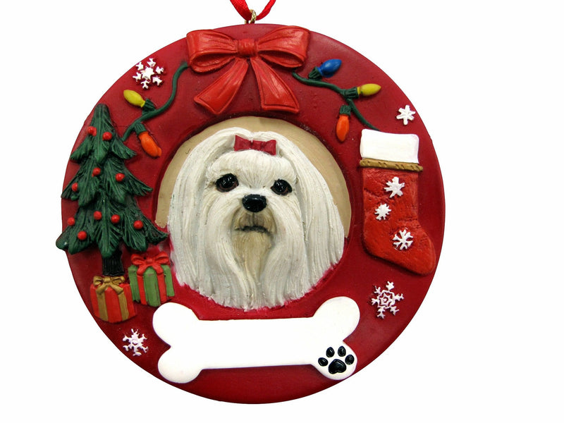 Dog Breed Wreath Ornament - Maltese - Shelburne Country Store