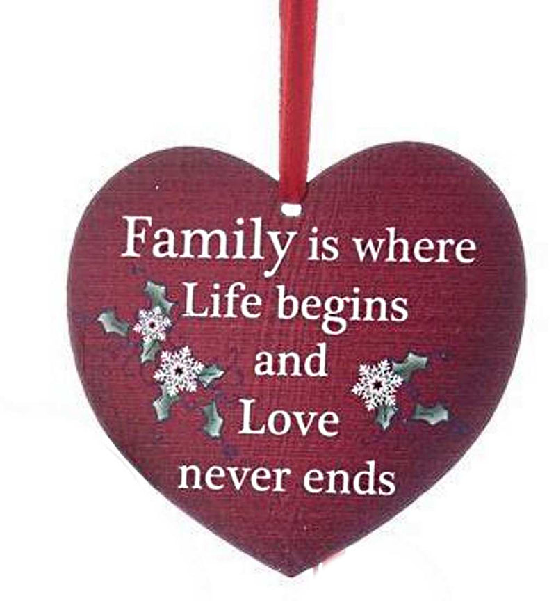 Metal Heart Ornaments With Sentiments -  A Friend makes your Laugh a little Louder your Smile a little brighter and your Life a little better - Shelburne Country Store