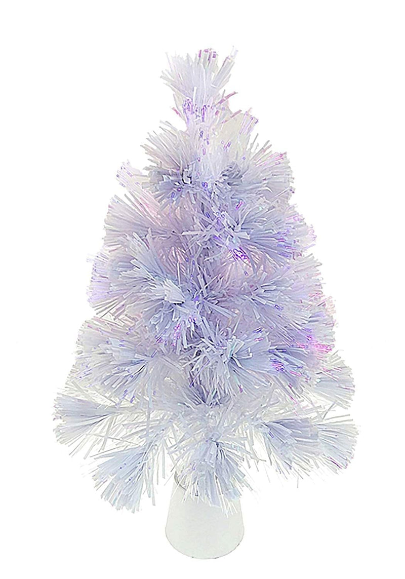 Fiber-Optic Iridescent White Christmas Tree With LED Color-Changing Lights - Shelburne Country Store