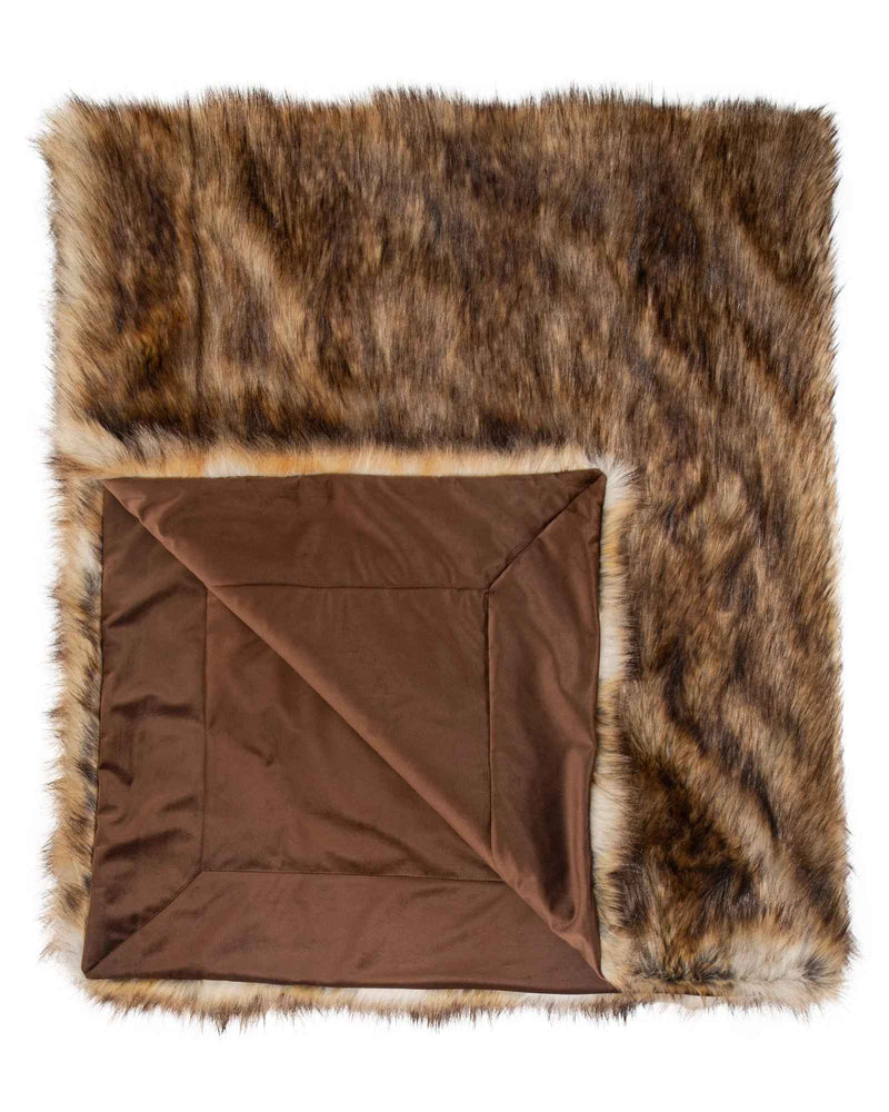 Faux Fur Throw - Red Wolf - Shelburne Country Store