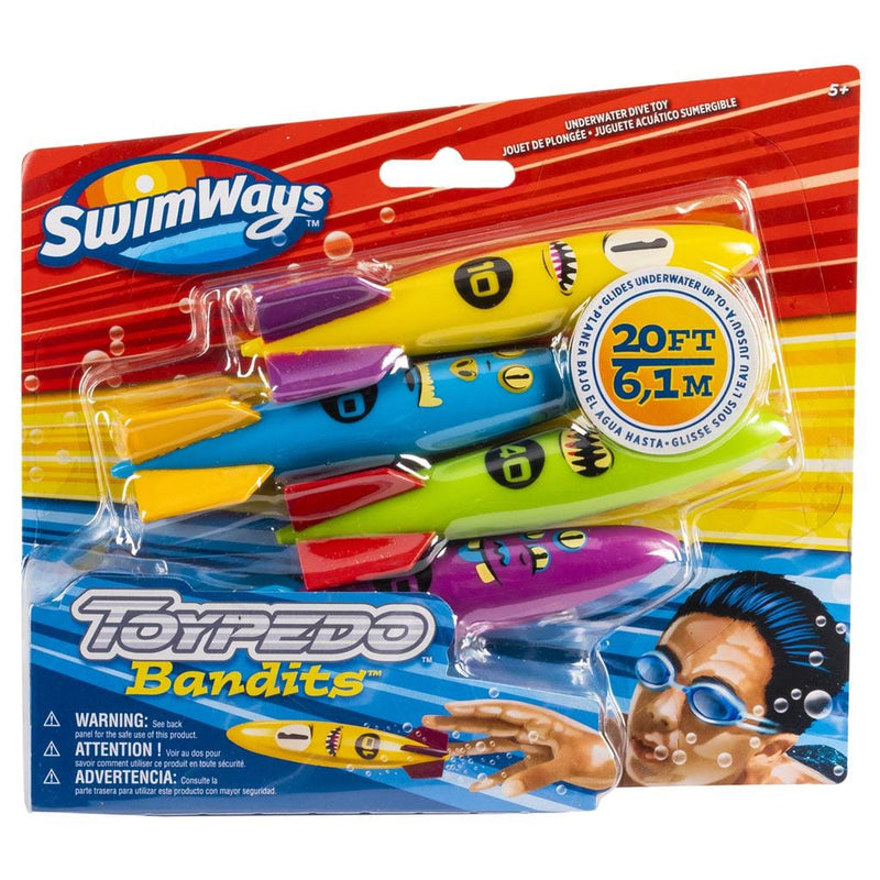 Pack of 4 Toypedo Bandits Pool Diving Toys - Shelburne Country Store