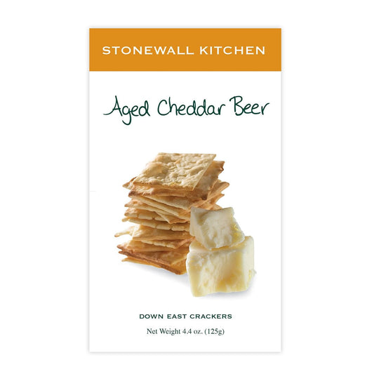 Stonewall Kitchen Aged Cheddar Beer Crackers - 4.4 oz box - Shelburne Country Store