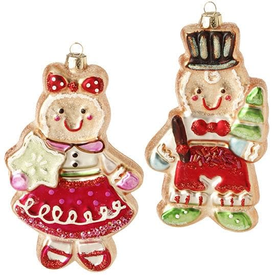 6 Inch Glass Gingerbread Ornament -  Girl - Shelburne Country Store