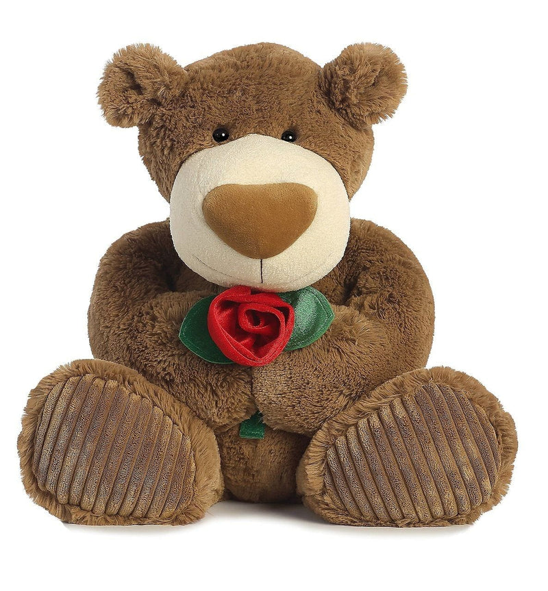 Aurora Mocha Latte Teddy Bear With Stuffed Heart - - Shelburne Country Store