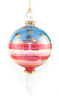 Stars and Stripes Glass Ball Ornament - Shelburne Country Store