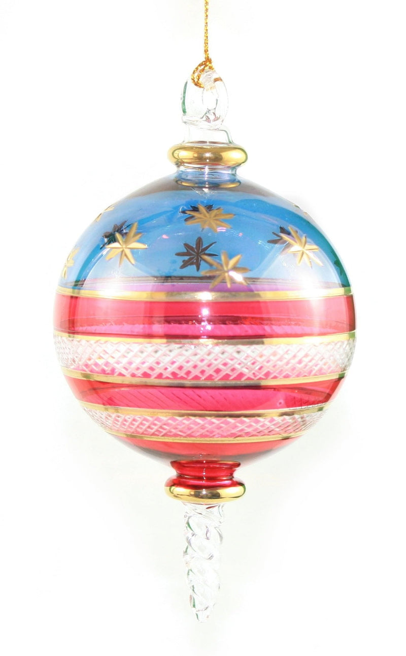 Stars and Stripes Glass Ball Ornament - Shelburne Country Store