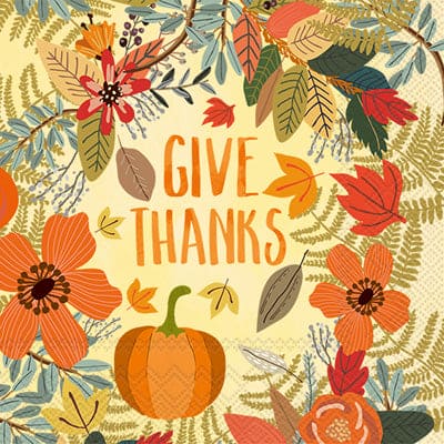 IHR Cocktail Napkin - Give Thanks. - Shelburne Country Store