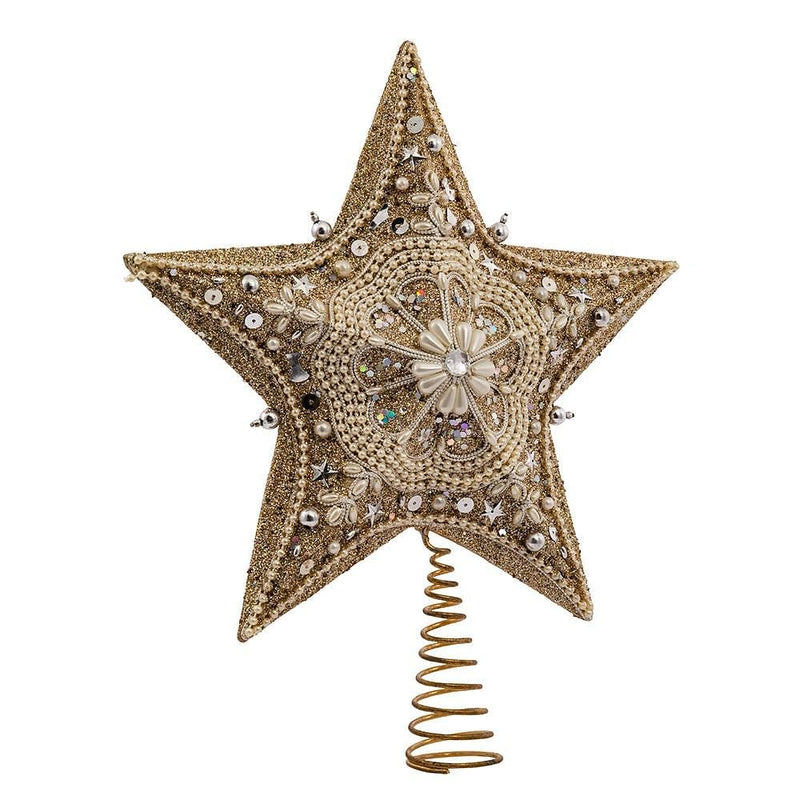 Platinum Star With Glitter Treetop - Shelburne Country Store